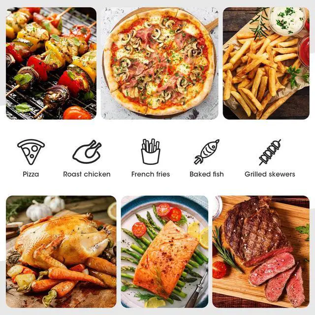 Alt view image 6 of 6 - 8 IN 1 Large Capacity Countertop Microwave Oven w/LED Display Multi-Functional