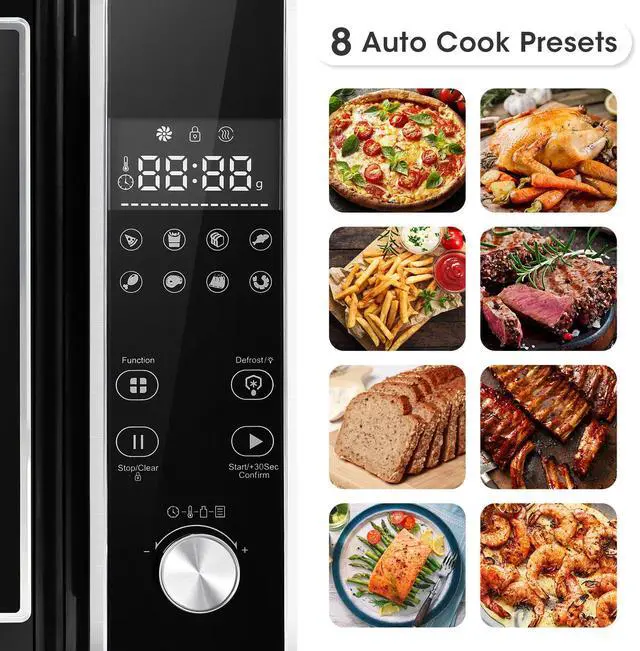 Alt view image 4 of 6 - 8 IN 1 Large Capacity Countertop Microwave Oven w/LED Display Multi-Functional