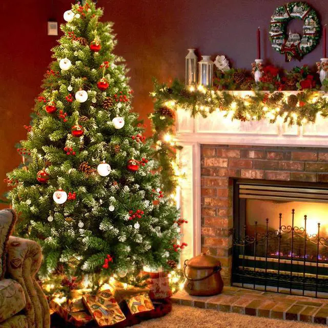 Alt view image 3 of 7 - 6cm 12pcs Santa Claus Christmas Ball Ornaments Set Holiday Party Xmas Decoration