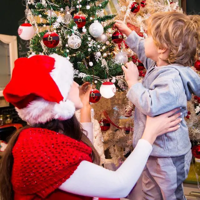 Alt view image 2 of 7 - 6cm 12pcs Santa Claus Christmas Ball Ornaments Set Holiday Party Xmas Decoration