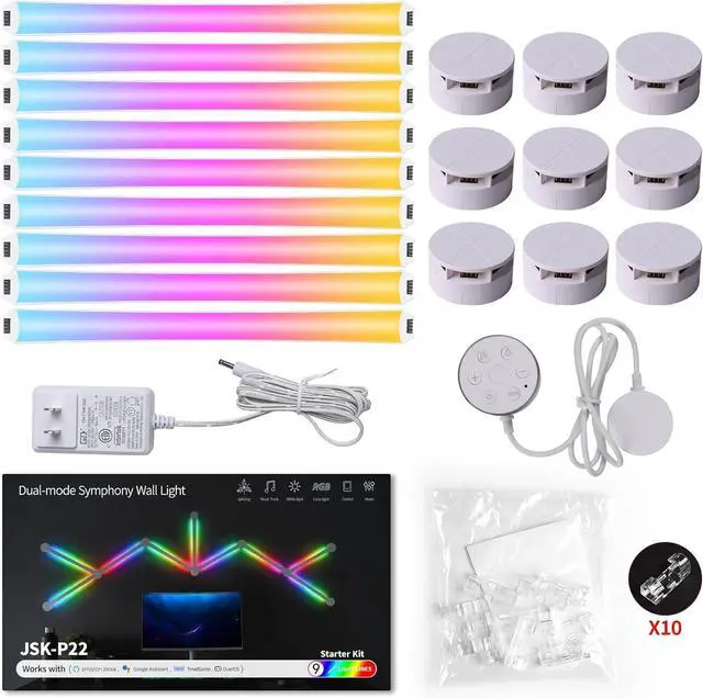 Alt view image 7 of 7 - RGB Wall Light LED Splicing Gaming Lights Backlit Modular Wi-Fi Lights Work New