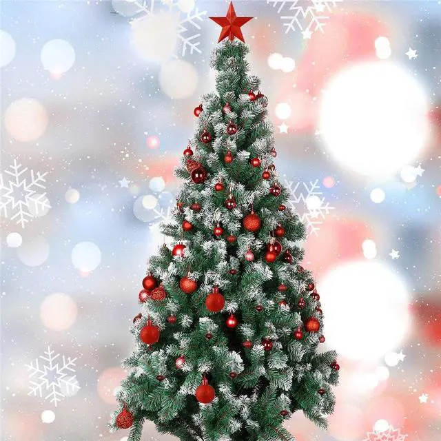 Alt view image 7 of 7 - 16Pcs Christmas Tree Balls + Star Topper Xmas Tree Ornament Hanging Decor Set