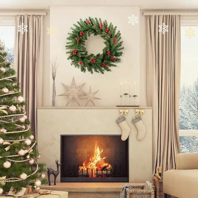 Alt view image 6 of 7 - Christmas Wreath Pinecones Garland Door Ornaments Xmas Home Party Yard Decor