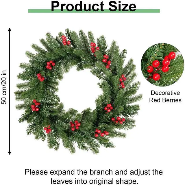 Alt view image 7 of 7 - Christmas Wreath Pinecones Garland Door Ornaments Xmas Home Party Yard Decor