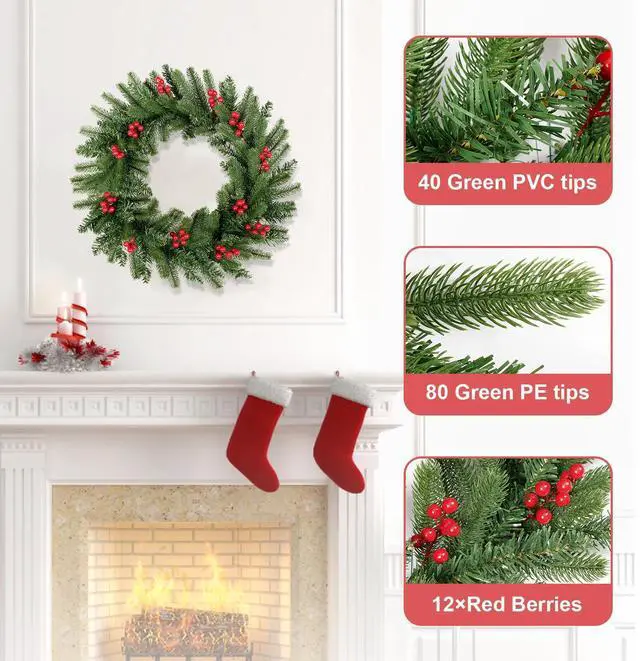 Alt view image 3 of 7 - Christmas Wreath Pinecones Garland Door Ornaments Xmas Home Party Yard Decor