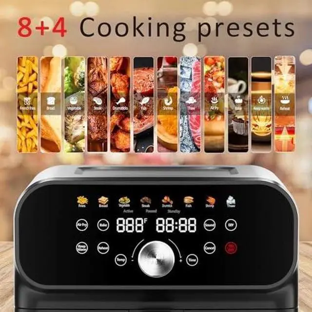Alt view image 3 of 5 - AIR FRYER, 6.4QT OVEN LED DIGITAL, 12 STEEL/BLACK&SILVER