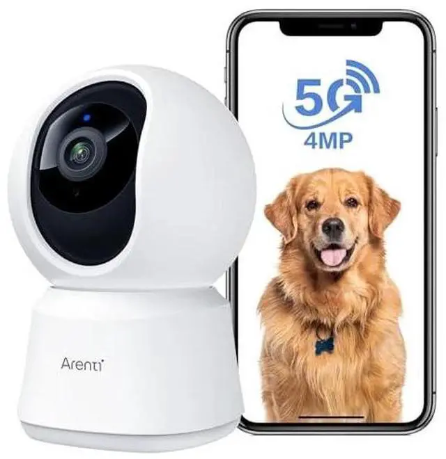 Main image of 5G SECURITY CAMERA INDOOR 4MP PET CAMERA SPEAKER FOR DOG/CAT - BLACK