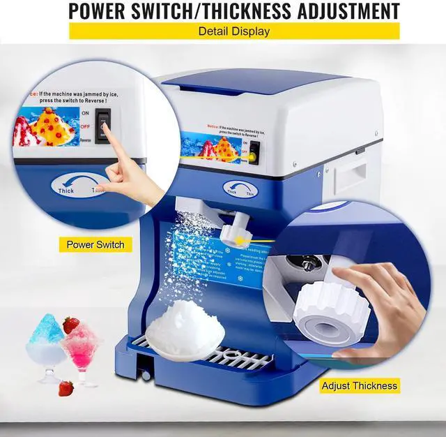 Alt view image 4 of 7 - 265LBS/H Commercial Ice Shaver Ice Crusher Snow Cone Machine PC Paddles