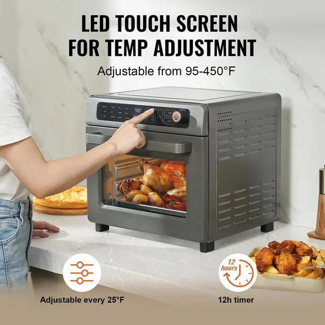 Alt view image 4 of 7 - 12-IN-1 Air Fryer Toaster Oven 25L 1700W Stainless Steel Convection Oven