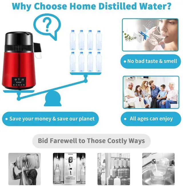 Alt view image 2 of 7 - 4L Water Distiller Distilled Water Machine Air Still w/ Timing Dual Temp