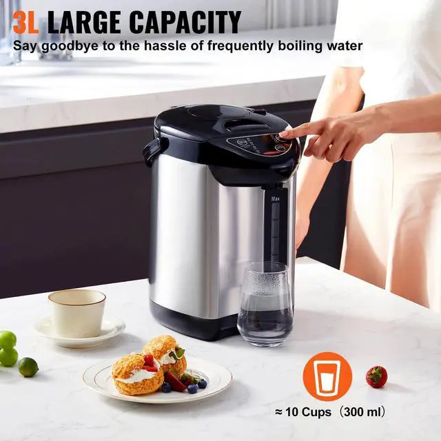 Alt view image 3 of 7 - Hot Water Dispenser 3L/102oz Countertop Hot Water Warmer Pot Urn