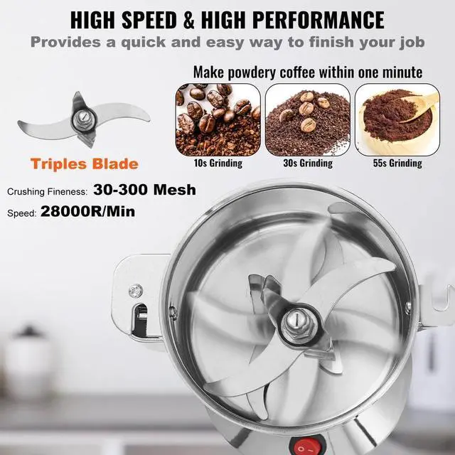 Alt view image 2 of 7 - 150g Commercial Spice Grinder Electric Grain Mill Grinder High Speed Pulverizer