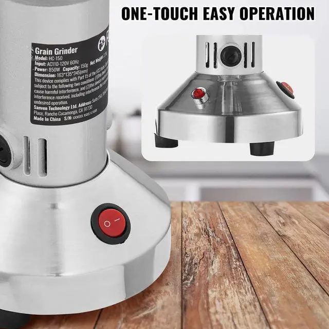 Alt view image 4 of 7 - 150g Commercial Spice Grinder Electric Grain Mill Grinder High Speed Pulverizer