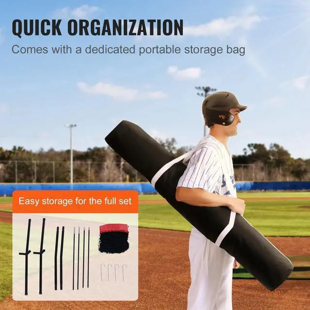 Alt view image 4 of 7 - 7x7 ft Baseball Softball Practice Net Hitting Batting Training Carry Bag