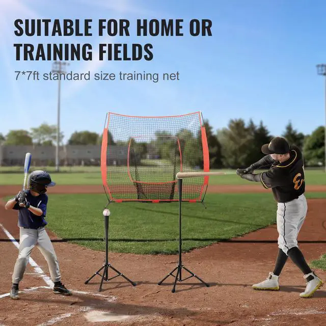 Alt view image 3 of 7 - 7x7 ft Baseball Softball Practice Net Hitting Batting Training Carry Bag