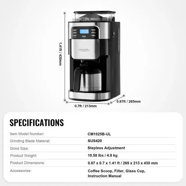 Alt view image 7 of 7 - Coffee Maker 8 Cup Drip Coffee Machine w/ 24-Hour Timer Auto Brew