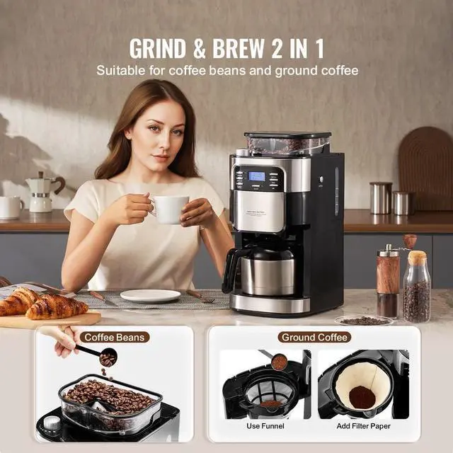 Alt view image 6 of 7 - Coffee Maker 8 Cup Drip Coffee Machine w/ 24-Hour Timer Auto Brew
