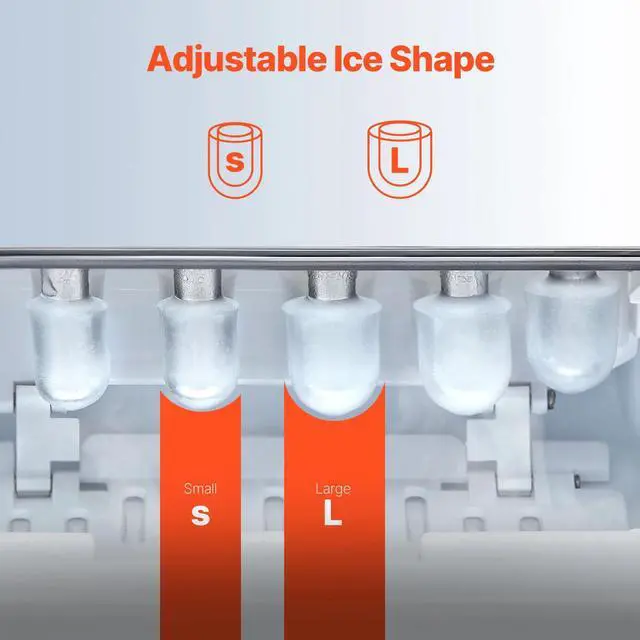 Alt view image 2 of 7 - Countertop Ice Maker Portable Ice Machine Self-Cleaning 9 Cubes in 6 Mins 26 lbs