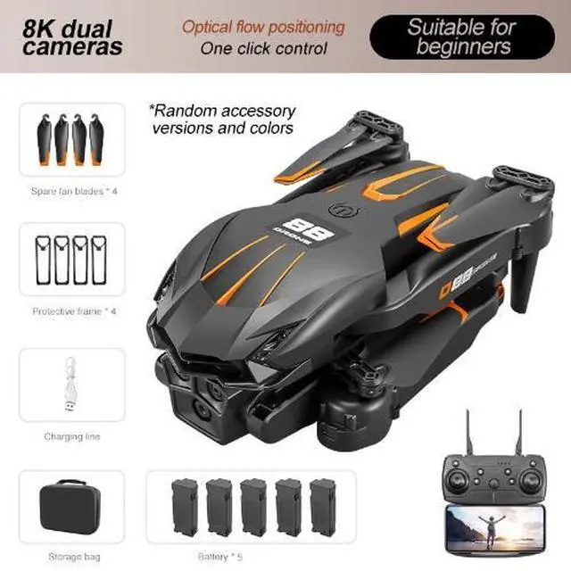 Alt view image 6 of 7 - Drone 2025 8K HD Dual Camera WiFi FPV RC Foldable Quadcopter + 5 Batteries NEW