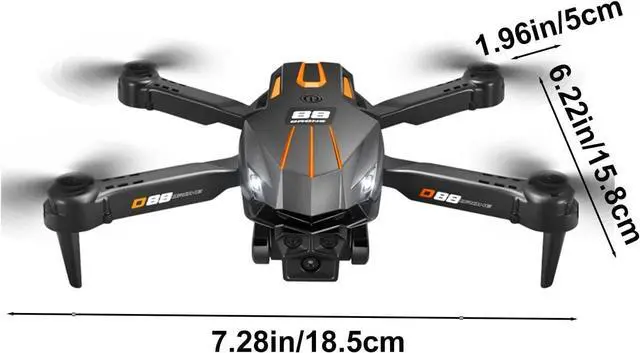 Alt view image 5 of 7 - Drone 2025 8K HD Dual Camera WiFi FPV RC Foldable Quadcopter + 5 Batteries NEW