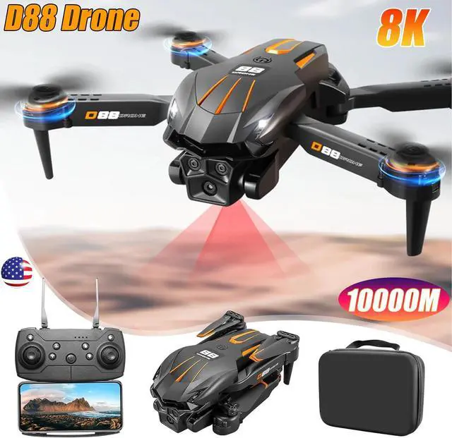 Alt view image 2 of 7 - Drone 2025 8K HD Dual Camera WiFi FPV RC Foldable Quadcopter + 5 Batteries NEW