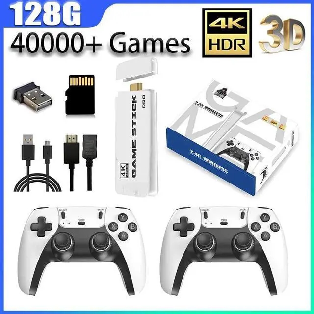 Alt view image 3 of 7 - 128G 4K HDMI TV Video Game Stick Retro Gaming Console 2Wireless Controller US