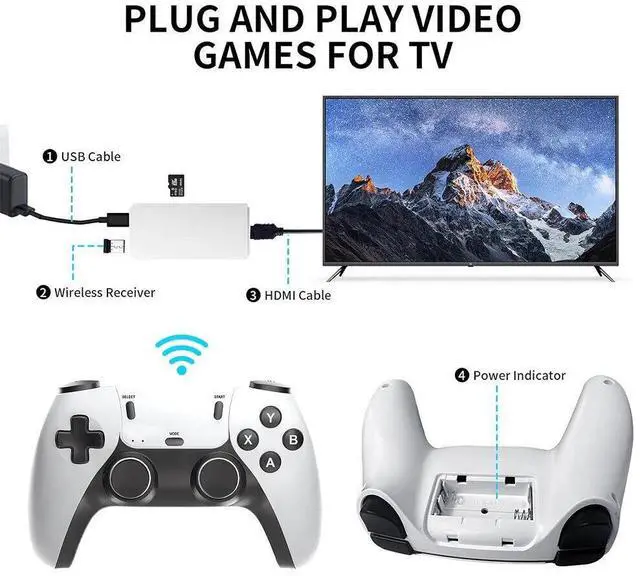 Alt view image 2 of 7 - 128G 4K HDMI TV Video Game Stick Retro Gaming Console 2Wireless Controller US