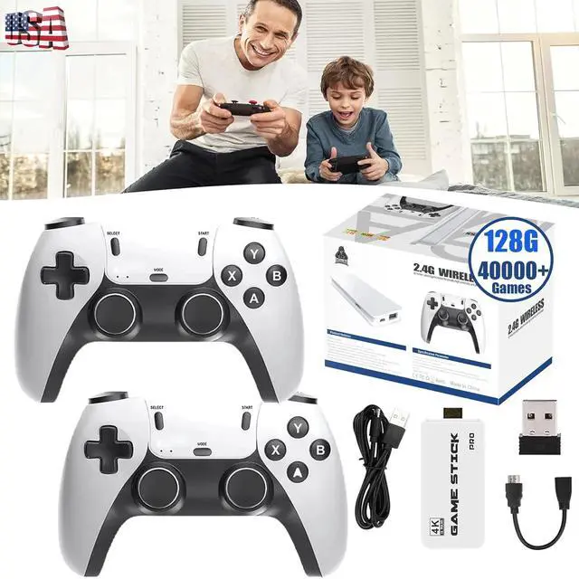 Main image of 128G 4K HDMI TV Video Game Stick Retro Gaming Console 2Wireless Controller US