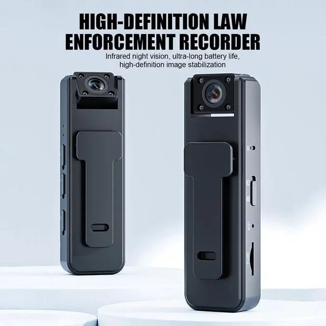 Alt view image 5 of 7 - Portable 1080P Mini Camcorder Police Body Camera HD 180° Video DVR IR Night Cam