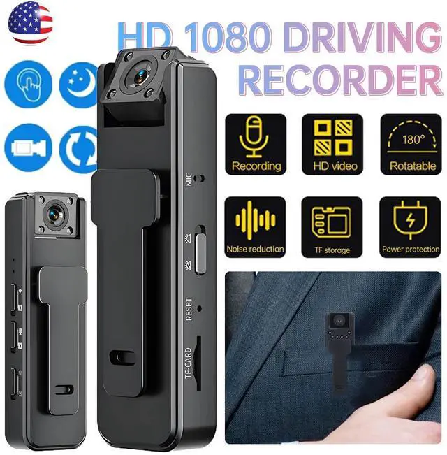Main image of Portable 1080P Mini Camcorder Police Body Camera HD 180° Video DVR IR Night Cam
