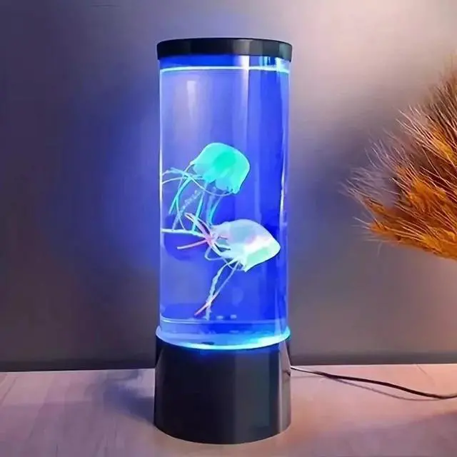 Alt view image 4 of 7 - LED Jellyfish Lava Lamp USB Night Light 10" Color Changing Electric Aquarium