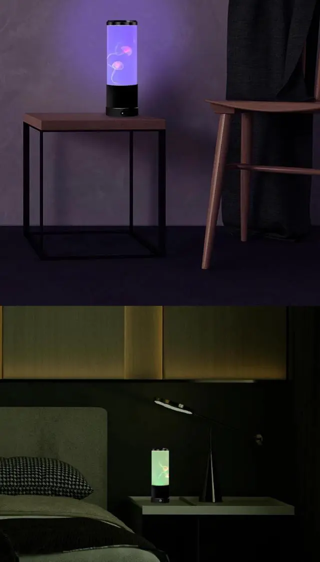 Alt view image 5 of 7 - LED Jellyfish Lava Lamp USB Night Light 10" Color Changing Electric Aquarium