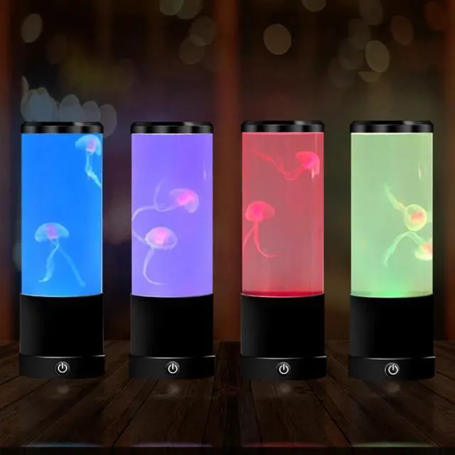 Alt view image 3 of 7 - LED Jellyfish Lava Lamp USB Night Light 10" Color Changing Electric Aquarium