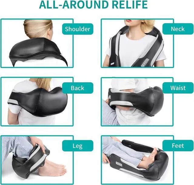 Alt view image 5 of 7 - Nekteck Shiatsu Back Shoulder and Neck Massager with Heat Full Body Massag