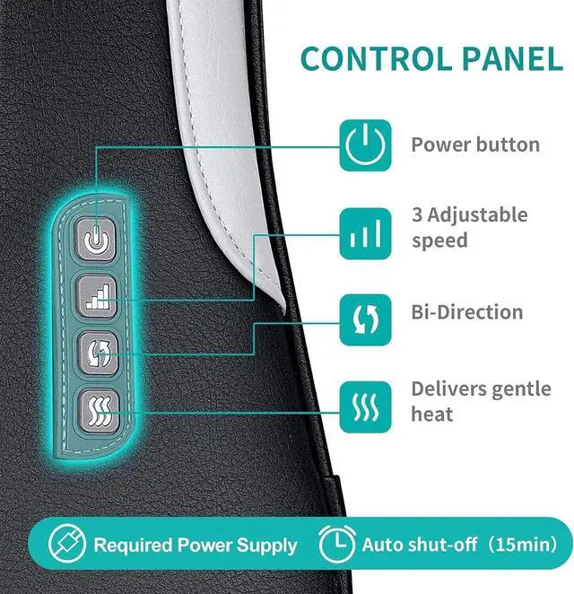 Alt view image 2 of 7 - Nekteck Shiatsu Back Shoulder and Neck Massager with Heat Full Body Massag