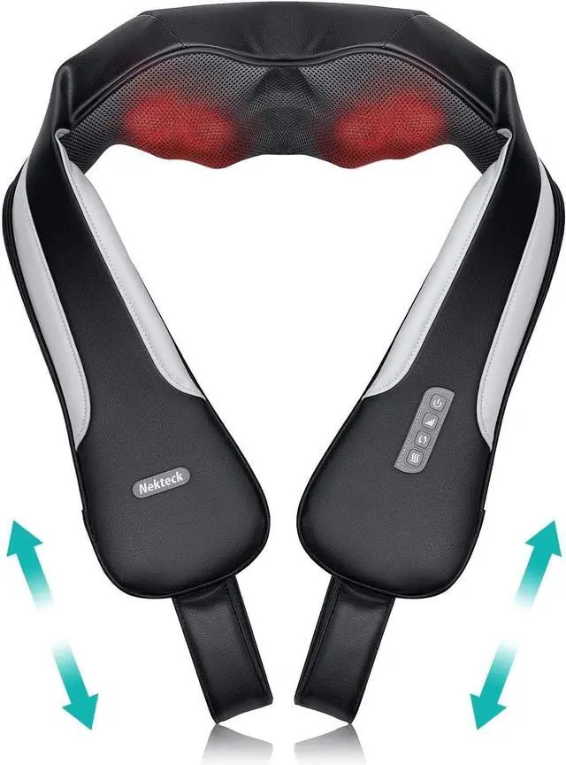 Alt view image 7 of 7 - Nekteck Shiatsu Back Shoulder and Neck Massager with Heat Full Body Massag