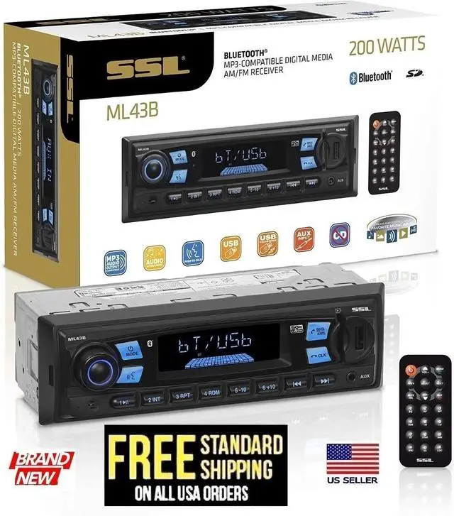 Main image of Sound Storm ML43B Car Stereo, single din Bluetooth USB, SD (No CD) boss 616uab