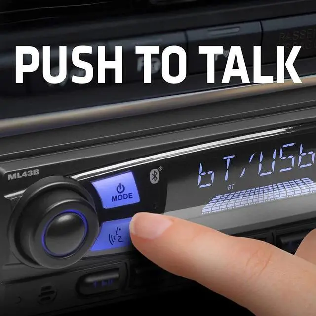 Alt view image 4 of 7 - Sound Storm ML43B Car Stereo, single din Bluetooth USB, SD (No CD) boss 616uab