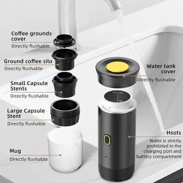 Alt view image 3 of 7 - 3-in-1 Wireless Electric Portable Espresso Coffee Maker Machine Travel Camping