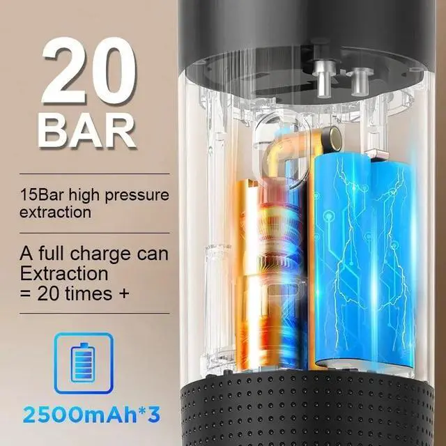 Alt view image 2 of 7 - 3-in-1 Wireless Electric Portable Espresso Coffee Maker Machine Travel Camping