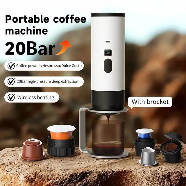 Main image of 3-in-1 Portable Espresso Coffee Machine Wireless Electric Coffee Maker Capsule