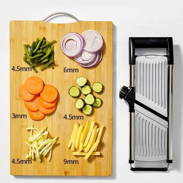 Alt view image 7 of 7 - Adjustable Stainless Steel Mandoline Food Slicer Fruit Vegetable Chopper Cutter