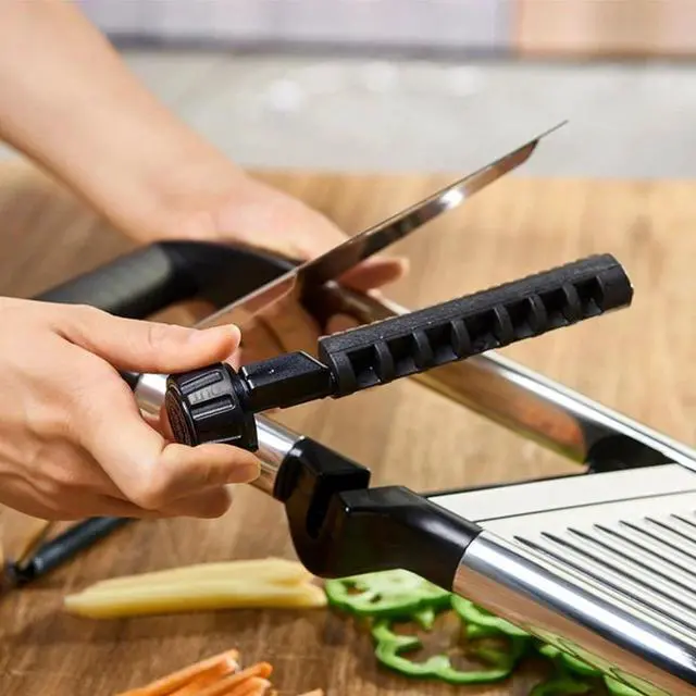 Alt view image 5 of 7 - Adjustable Stainless Steel Mandoline Food Slicer Fruit Vegetable Chopper Cutter