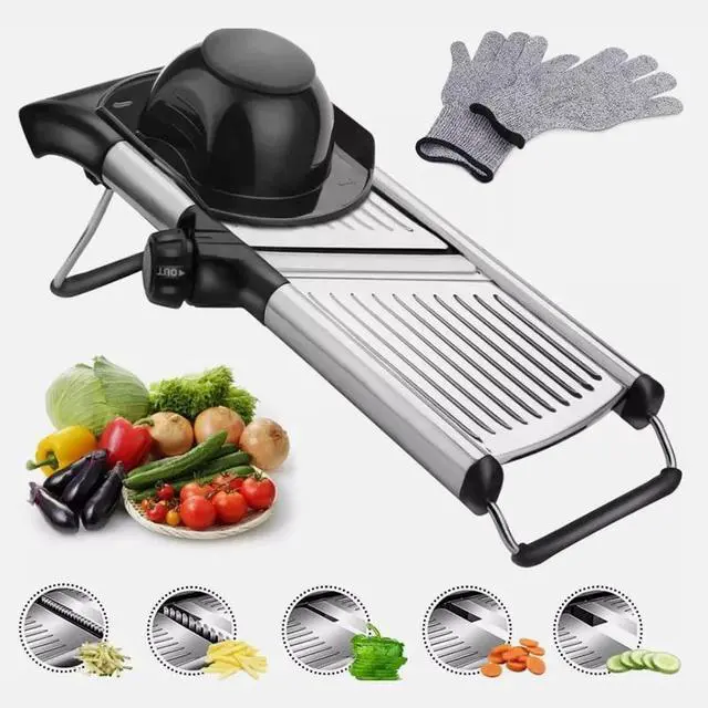 Main image of Adjustable Stainless Steel Mandoline Food Slicer Fruit Vegetable Chopper Cutter