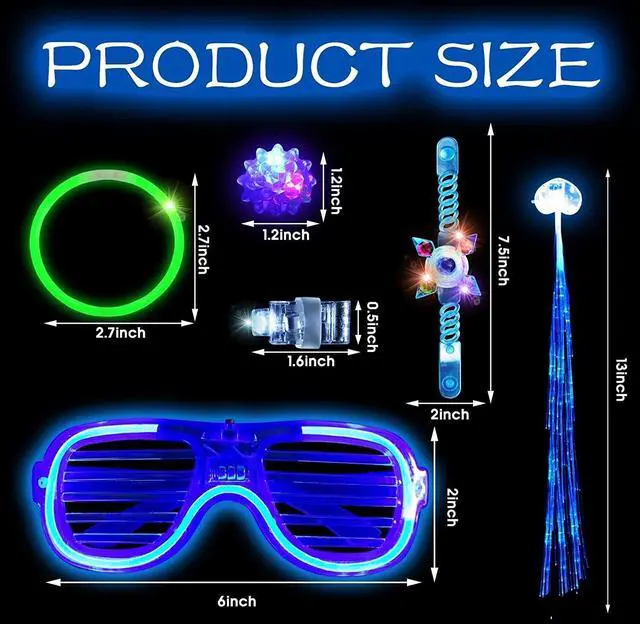 Alt view image 3 of 6 - 153 Packs Glow in the Dark Party Supplies LED Light Up Toys Bulk Party Favors