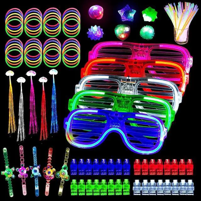 Alt view image 2 of 6 - 153 Packs Glow in the Dark Party Supplies LED Light Up Toys Bulk Party Favors