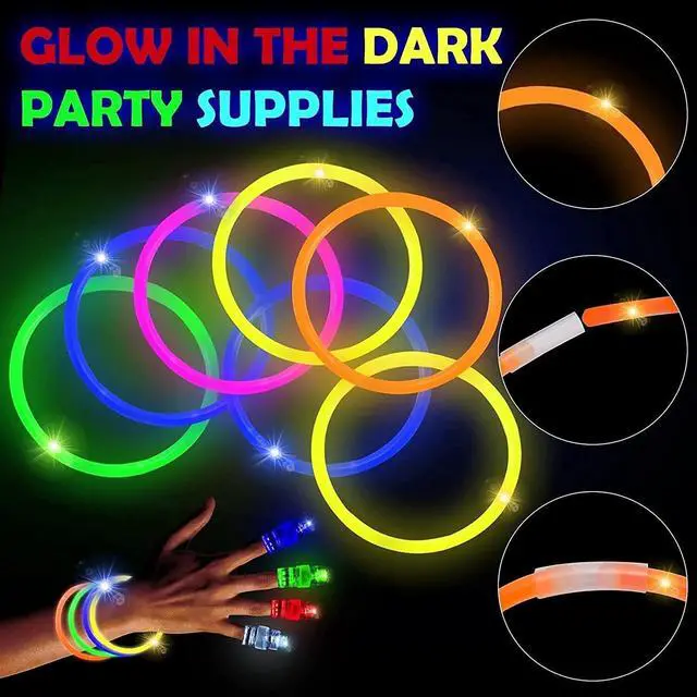 Alt view image 4 of 6 - 153 Packs Glow in the Dark Party Supplies LED Light Up Toys Bulk Party Favors