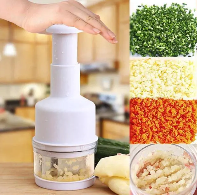 Main image of Pressing Vegetable Garlic Onion Food Chopper Cutter Slicer Peeler Dicer White