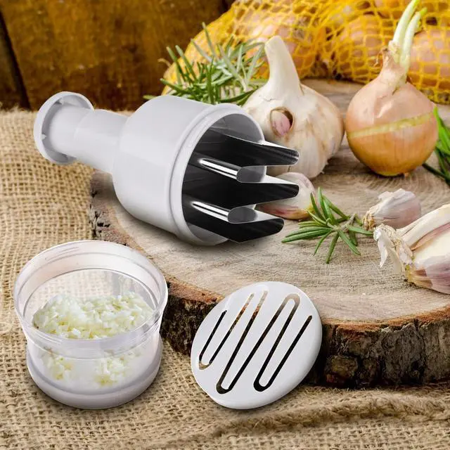 Alt view image 3 of 6 - Pressing Vegetable Garlic Onion Food Chopper Cutter Slicer Peeler Dicer White