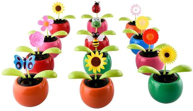 Alt view image 4 of 5 - Solar Dancing Toy Flower Assorted style Solar Powered Dancing Flower 6 Pack